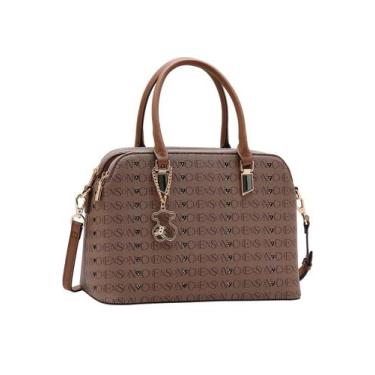 Imagem de Bolsa Feminina de Mão Chenson CG85396 Cristal Monograma Cor: Preto, Ca