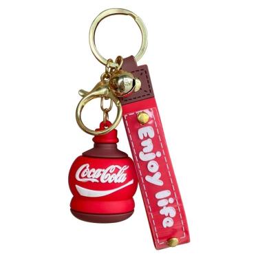 Imagem de Chaveiro: fofa, garrafa de refrigerante, bebida 3D, chaveiro, pingente