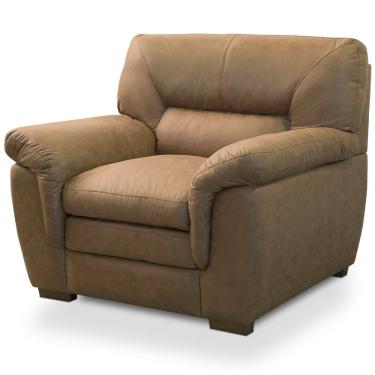 Imagem de Poltrona Fixa Para Sala de Estar Living Boston F04 Nobuck Marrom - Lyam Decor