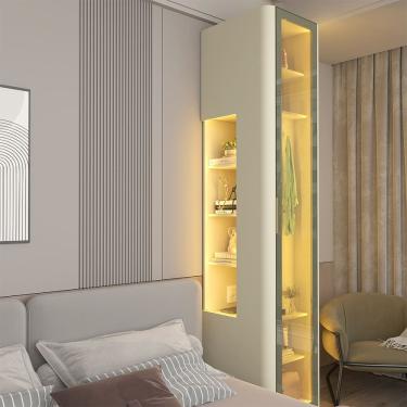 Imagem de Guarda Roupa Innova Reflecta 1 Porta com Nicho Tomada LED - Gelius