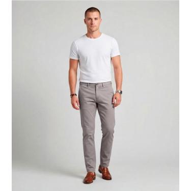 Imagem de Calça Masculina Em Sarja Com Bolsos Sea Surf Cinza, 44, Cinza
