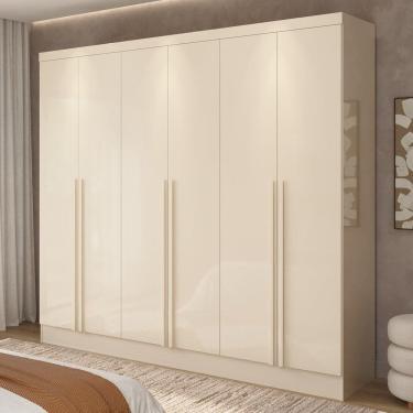 Imagem de Guarda-roupa Casal 6 Portas Ripado e 4 Gavetas Atenas Yescasa Off White
