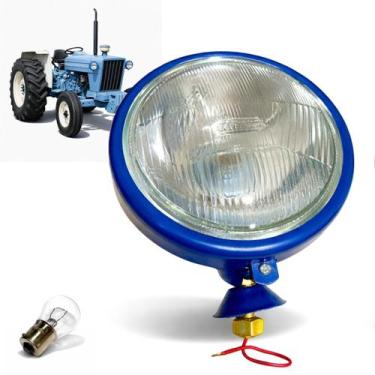 Imagem de Farol Dianteiro Para Trator Ford New Holland 4600 5600 6600 Com Lâmpad
