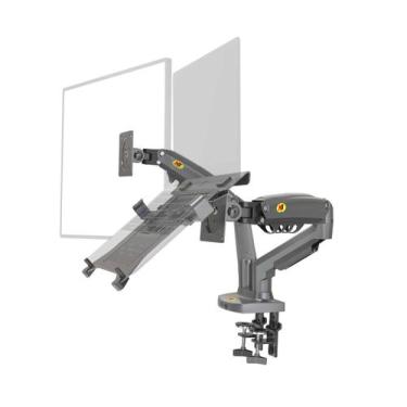 Imagem de Suporte Duplo Notebook e Monitor Articulado com Bandeja e Pistão a Gás
