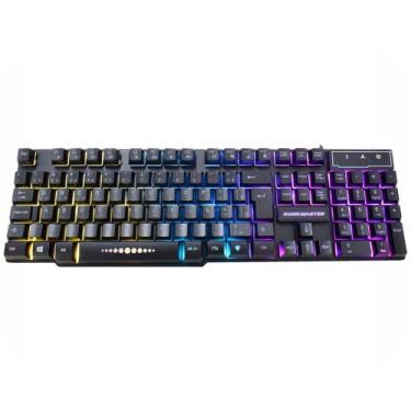 Imagem de Teclado Gamer K-mex Semi Mecânico LED RGB USB KM-5225, Preto, Usb