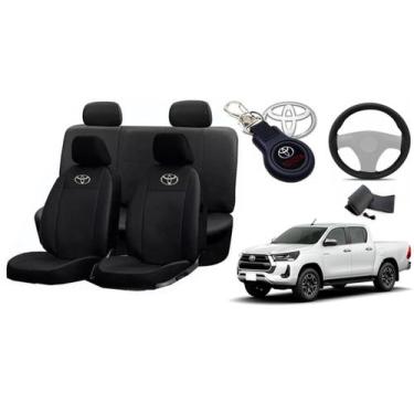 Imagem de Jogo Capas de Couro Toyota Hilux 2020 + Capa de Volante + Chaveiro Toy