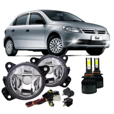 Imagem de Kit farol auxiliar gol g5 2008 ate 2013 vidro e super led - BIBAS