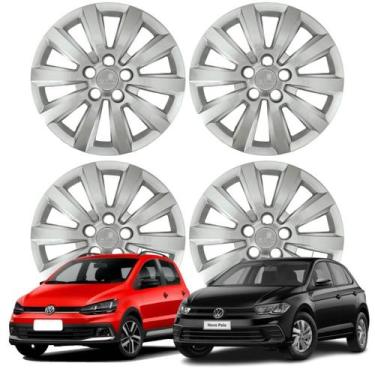 Imagem de Jogo Calota Aro 14 VW Fox Space Polo 2014 Cubo Padrão Prata 121CP-PTA-