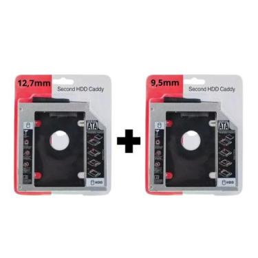 Imagem de Kit Case Adaptador Caddy 12,7mm E 9,5mm Hd Ssd Dvd Notebook - FastBios