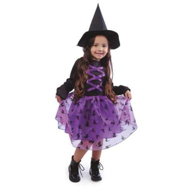 Imagem de Fantasia Bruxinha Infantil Halloween Roxa  Cromus, Violeta, P