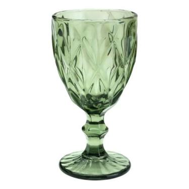 Imagem de Taça Àgua 300ml De Vidro Diamond Verde Lyor