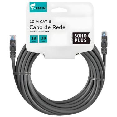 Imagem de Cabo de Rede eFacini CAT6 Furukawa 100 Cobre, Anatel 10 Metros Cinza