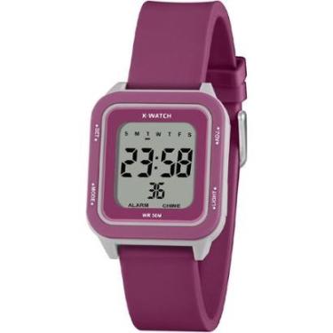 Imagem de Relógio X-Watch Feminino Ref: Xlppd064 Bxux Retangular Digital Bordô-Feminino
