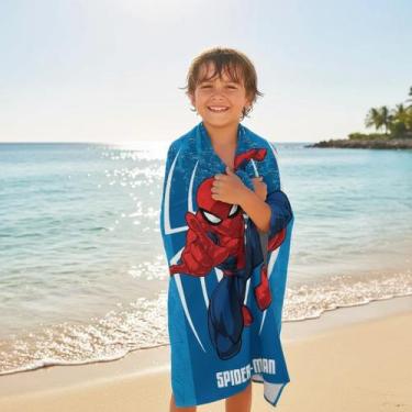Imagem de Toalha Piscina Banho Praia Natação Infantil Felpuda Menino Spider Man 