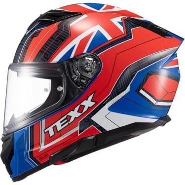 Imagem de Capacete Texx Kaiman Flag Reino Unido, 62, Azul/Vermelho