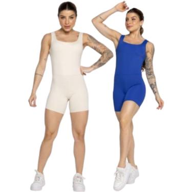 Imagem de KIT 2 Macaquinho Smart Serra e Mar Decote Em U Roupa Para Treino Academia Moda Fitness...