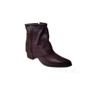 Imagem de Bota Feminina Bottero Couro Burnish Marrom 349316-2 Tamanho:35Cor:Marr