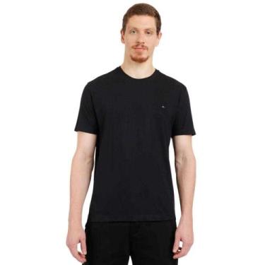Imagem de Camiseta Aramis Básica Masculina em Algodão com Logo Bordado, Preto, X