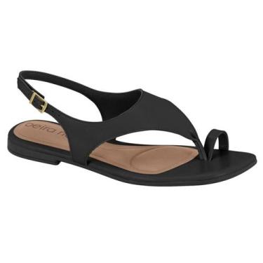 Imagem de Sandália Rasteirinha Casual Feminino Beira Rio 8560103 Preto, 36
