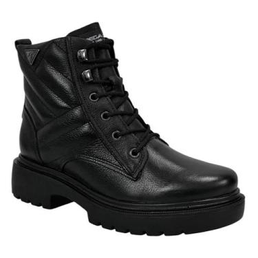 Imagem de Bota Pegada Coturno Vittoria Feminino 282411 Couro Preto, Preto, 38