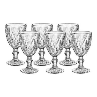Imagem de Conjunto de 6 Taças Vinho e Água Diamond 320ml TCVN015 - Hauskraft - E