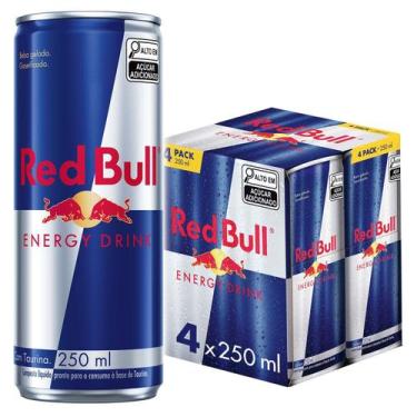 Imagem de Bebida Energética Red Bull Energy Drink 250ml - 4 Unidades, 4, Origina