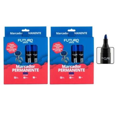 Imagem de Caixa com 20 Unidades Pincel Atômico Canetão Marcador Permanente 4 Cor