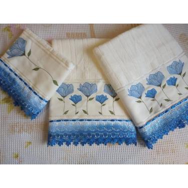 Imagem de Toalha Bordada 70140 cm - RS BORDADOS, Branco