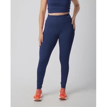 Imagem de Calça Legging Poliéster Básica para Treino e Yoga - Planbe, Navy blue,
