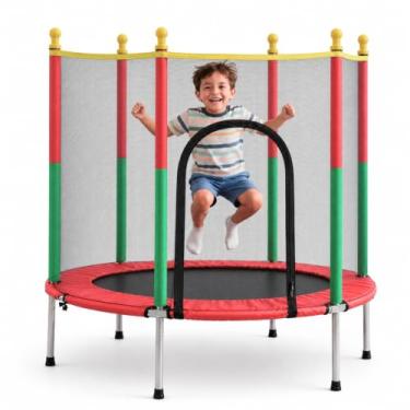 Imagem de Cama Elástica Pula Pula Trampolim Infantil Colorida Criança Playground Rede com Zíper 1,4m