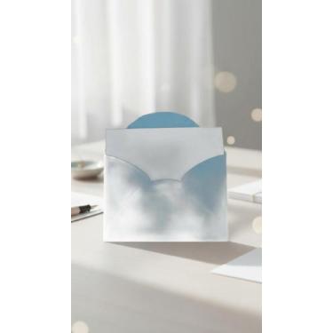 Imagem de Envelope Azul Com Cartão Branco 11,5x8cm - 20 Unidades - Congratulatio