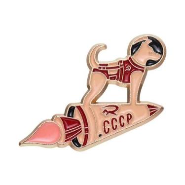 Imagem de Broche De Cão Foguete Espacial, Pins De Esmalte, Joia Divertida De Des