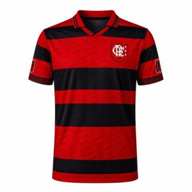 Imagem de Camisa Flamengo Retro 1996 Preto Vermelho Oficial Licenciada - Betel S