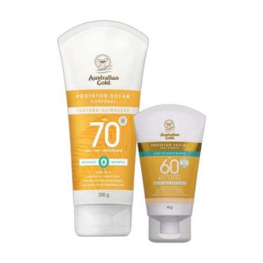 Imagem de Kit Protetor Solar Australian Gold Corporal FPS 70 Toque Seco 200g + F