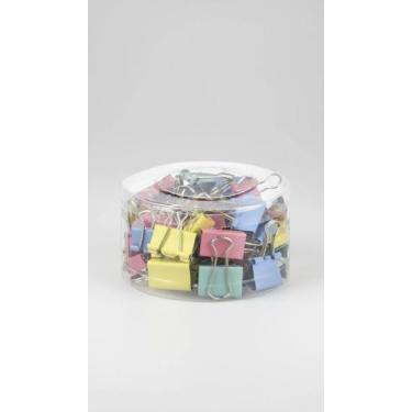 Imagem de Prendedor de Papel Binder Clip 25mm Cores Pastel 48un - Congratulation
