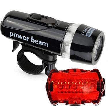 Imagem de yeacher Conjunto de luzes dianteiras traseiras de bicicleta Lanterna de farol LED para bicicleta Kit de luz traseira para ciclismo noturno para mountain bike