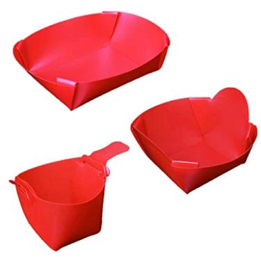 Imagem de Conjunto de Talheres Dobrável para Camping Conjunto Tigela Prato Kit de Tábua de Corte Vermelha