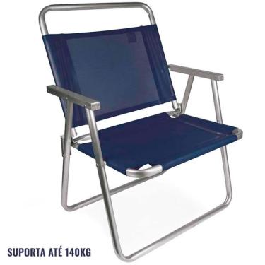 Imagem de Cadeira de Praia e Piscina Oversize 140 kg Alumínio Alta 2132 Azul mor
