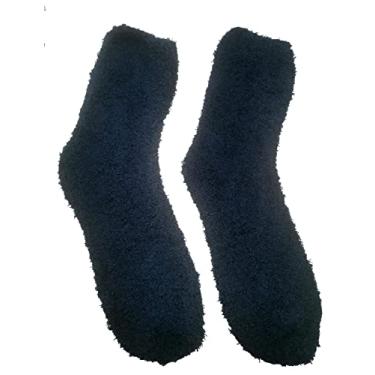 Imagem de kit 4 pares Meia Pelúcia Masculino lisa Inverno Quente Proteção Frio Color:lisa;