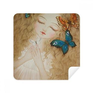 Imagem de Dress Butterfly Pretty Girl Óculos de pintura chinesa tecido de camurça para limpeza de tela, pacote com 2
