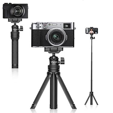 Imagem de Ulanzi MT-34 Tripé extensível para câmera, pau de selfie com braçadeira de telefone 2 em 1, cabo com parafuso universal de 1/4", compatível com câmeras iPhone 12 Pro Max XS Max X 8