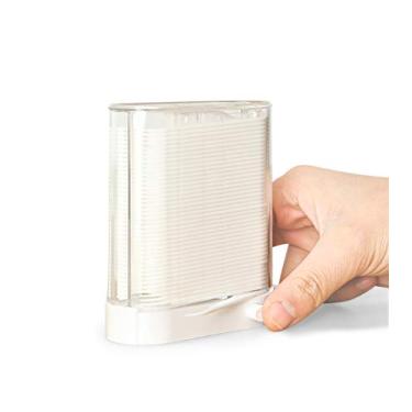 Imagem de Suporte automático para palhetas de fio, caixa de armazenamento de palitos de fio dental POP-Up, toque um por vez, mais higiênico, recipiente para varas de fio, para mesa de jantar, banheiro e escritório