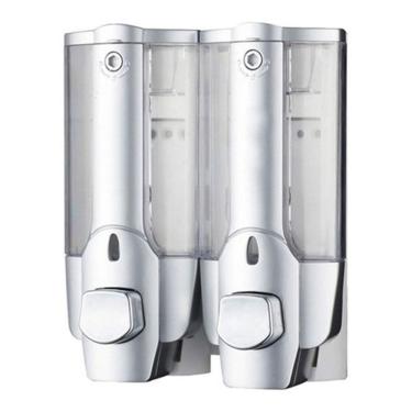 Imagem de Dispenser Duplo Sabone Liquido Alcool Gel Shampoo Parede