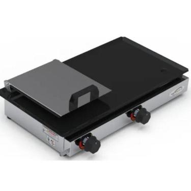 Imagem de Chapa De Lanches Sanduíches Hotdog 30X60 Inox Com Prensa