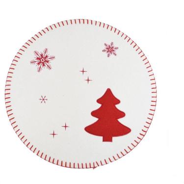 Imagem de Kit Jogo Americano Redondo de Natal Natalino Mesa Posta 2Pçs