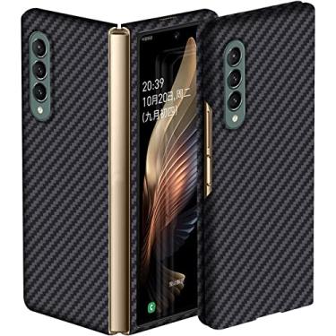 Imagem de Capa para Samsung Galaxy Z Fold 3, fibra de aramida slim fit e capa de telefone leve, capa de carbono durável e resistente ao toque macio, capa protetora rígida