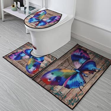 Imagem de 3 peças produtos de decoração de banheiro para casa conjunto de três peças para banheiro em mármore tapete de porta tapete de banheiro, N