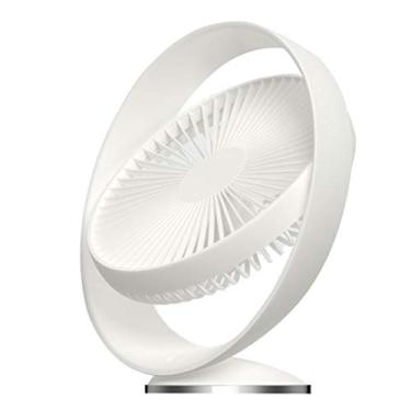 Imagem de HiXB Ventilador de mesa Mini USB de mesa com ventilador silencioso Ventilador de mesa 3 velocidades portátil alimentado por USB 5 V 2000 mAh