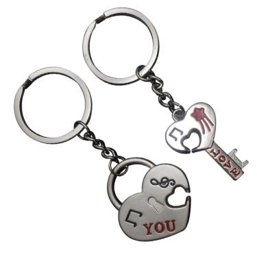 Imagem de Chaveiro Romântico Duplo Modelo Chave Coração - 70265