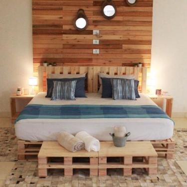 Imagem de Cabeceira De Madeira Pallet Para Cama De Casal - Joan Shop